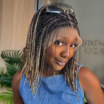 Blunt Cut Box Braid Wig - Multicolor Blend - Image 2