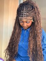 Nia Box Braid Wig - Brown Ombre - Image 3